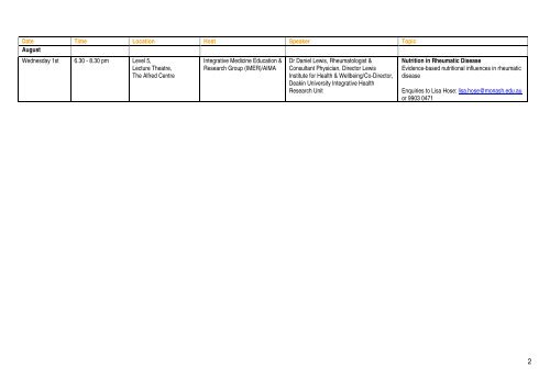 Weekly Information Pack - Alfred Hospital