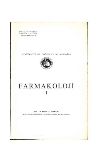 FARMAKOLOJİ - Ankara Üniversitesi Kitaplar Veritabanı
