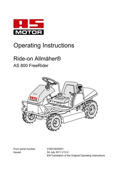 AS 800 Free Rider - Parts Depot UK