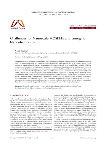 Challenges for Nanoscale MOSFETs and Emerging Nanoelectronics