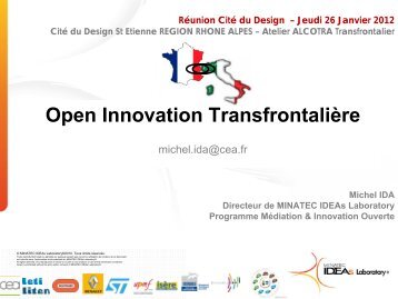 Minatec Ideas Laboratory presentation - ALCOTRA - Innovation