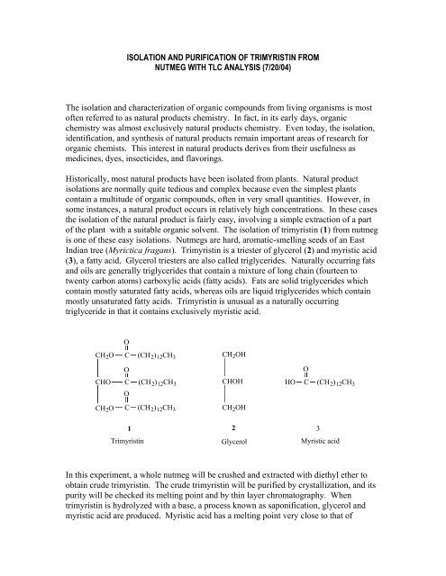 Trimyristin Exp - Chemistry