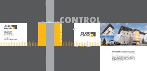 C O N T R O L SY ST E M S - ELGO Electric GmbH