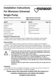 Installation Instructions For Monsoon Universal ... - Anchor Pumps