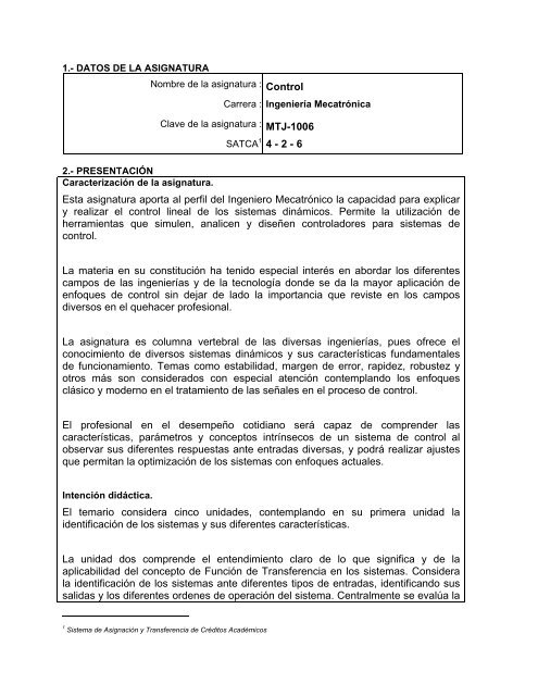 FA IMCT-2010-229 Control.pdf - Instituto TecnolÃ³gico de Matamoros