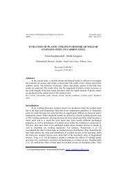 EVOLUTION OF PLASTIC STRAINS IN DISSIMILAR WELD OF ...