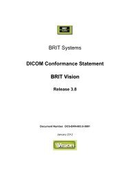 DICOM Conformance Statement - BRIT Systems