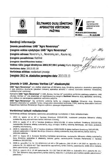 UAB Agro Neveronys pažyma - Kauno regiono aplinkos apsaugos ...