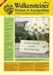 unabhängiges Heimat- und Anzeigenblatt für die Stadt Wolkenstein ...