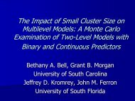 The Impact of Small Cluster Size on Multilevel Models - Center for ...