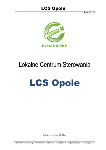 LCS Opole - Elester PKP