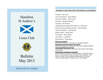 Bulletin May 2013 - Lions Clubs New Zealand