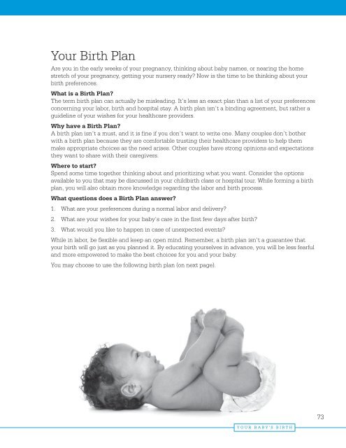 Your Birth Plan - Pregnancy & Childbirth Home