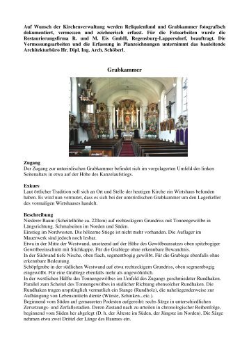 Gruft in der Pfarrkirche - Pfarrgemeinde St. Pankratius Parkstein