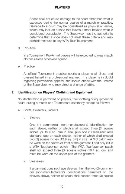 The Sony Ericsson WTA Tour 2010 Official Rulebook - Tennis Canada