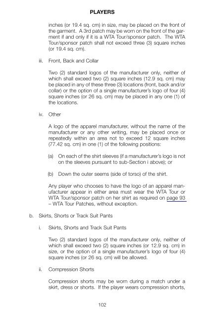 The Sony Ericsson WTA Tour 2010 Official Rulebook - Tennis Canada