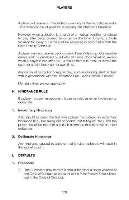 The Sony Ericsson WTA Tour 2010 Official Rulebook - Tennis Canada