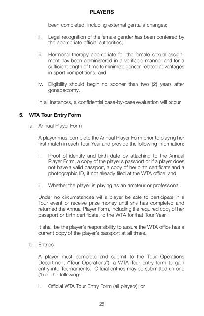 The Sony Ericsson WTA Tour 2010 Official Rulebook - Tennis Canada