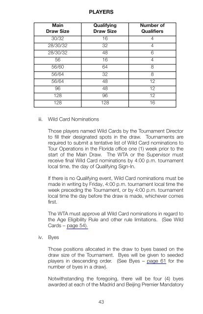 The Sony Ericsson WTA Tour 2010 Official Rulebook - Tennis Canada