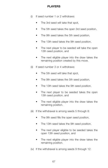 The Sony Ericsson WTA Tour 2010 Official Rulebook - Tennis Canada