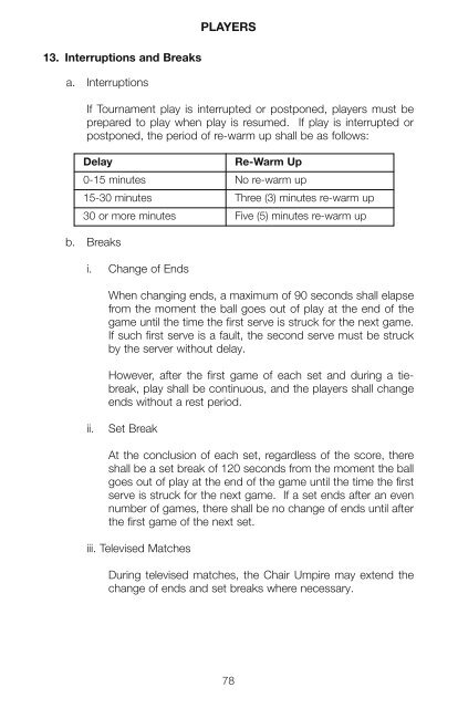 The Sony Ericsson WTA Tour 2010 Official Rulebook - Tennis Canada