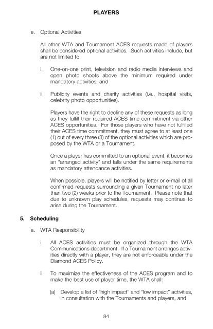 The Sony Ericsson WTA Tour 2010 Official Rulebook - Tennis Canada