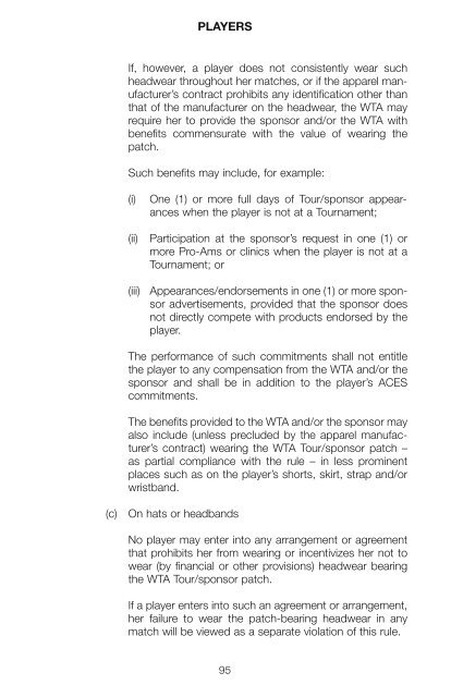 The Sony Ericsson WTA Tour 2010 Official Rulebook - Tennis Canada