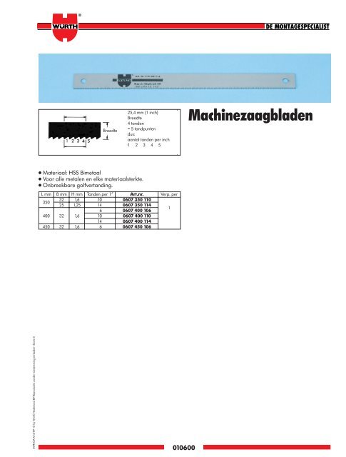 5. Materiaal- bewerking - WÃ¼rth Nederland