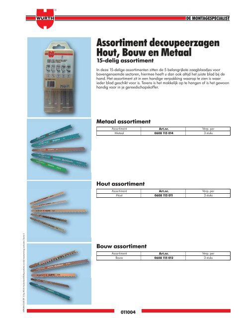 5. Materiaal- bewerking - WÃ¼rth Nederland