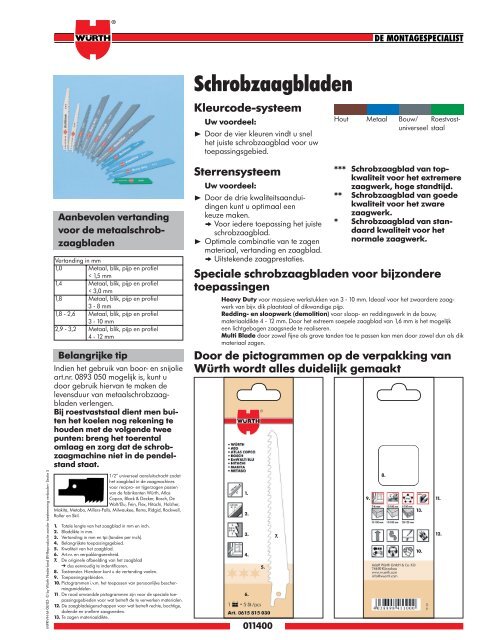 5. Materiaal- bewerking - WÃ¼rth Nederland