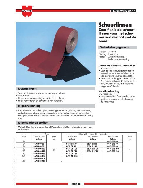 5. Materiaal- bewerking - WÃ¼rth Nederland