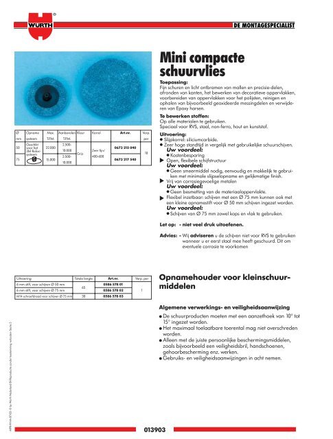 5. Materiaal- bewerking - WÃ¼rth Nederland