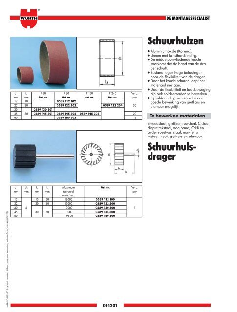 5. Materiaal- bewerking - WÃ¼rth Nederland