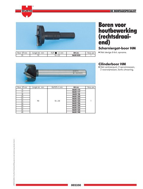 5. Materiaal- bewerking - WÃ¼rth Nederland