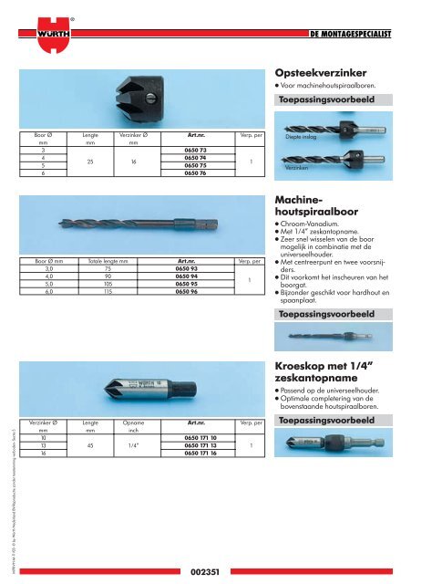 5. Materiaal- bewerking - WÃ¼rth Nederland