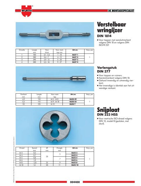 5. Materiaal- bewerking - WÃ¼rth Nederland