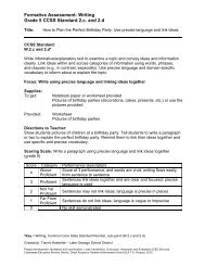 Formative Assessment: Writing Grade 5 CCSS Standard 2.c. and 2.d