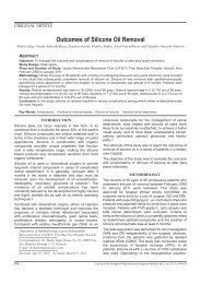 Outcomes of Silicone Oil Removal - Journal of the College of ...