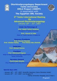 In association with The Egyptian ORL Society