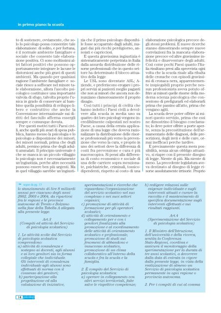 Notiziario n. 5/2001 - Ordine degli Psicologi del Lazio