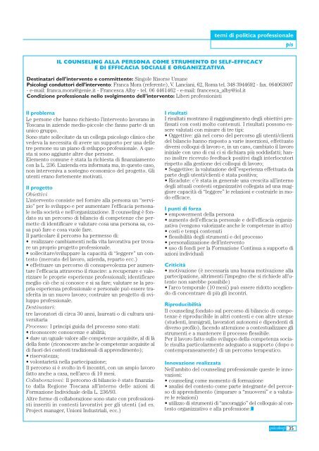 Notiziario n. 5/2001 - Ordine degli Psicologi del Lazio