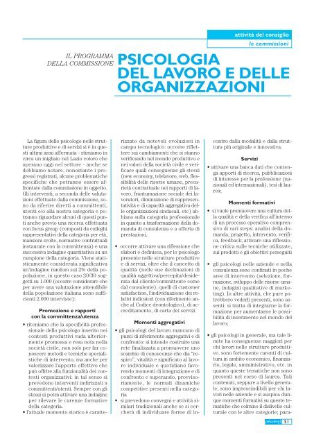 Notiziario n. 5/2001 - Ordine degli Psicologi del Lazio