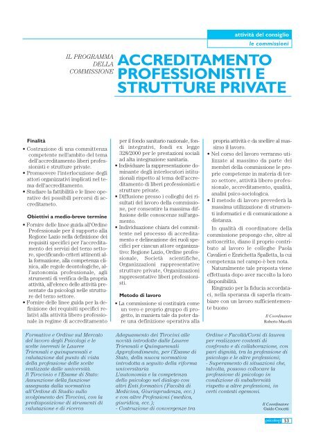 Notiziario n. 5/2001 - Ordine degli Psicologi del Lazio