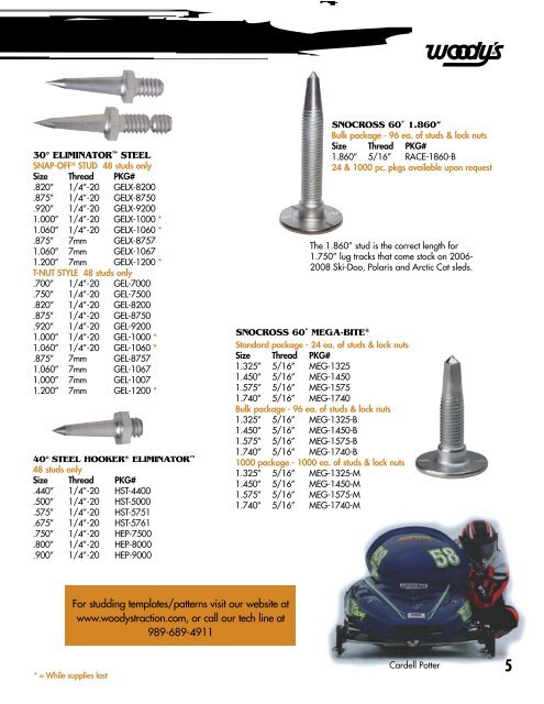 Woody S Stud Application Chart