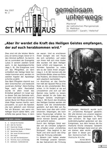 Mai 2007 - Katholische Pfarrgemeinde St. Matthäus Düsseldorf