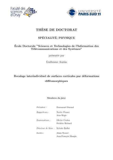 th`ese de doctorat - Neurosciences Cognitives & Imagerie CÃ©rÃ©brale ...