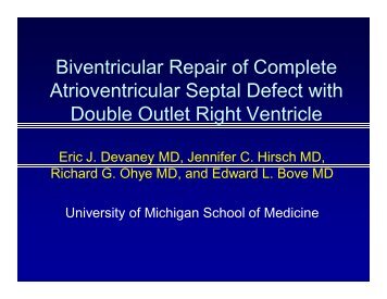 Biventricular Repair of Complete Atrioventricular Septal Defect with ...