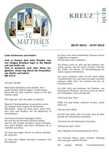 8. Juli Internet - St. Matthäus Melle