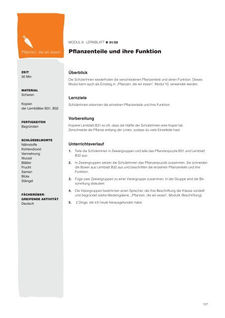 Pflanzenteile und ihre Funktion - Plantscafe.net