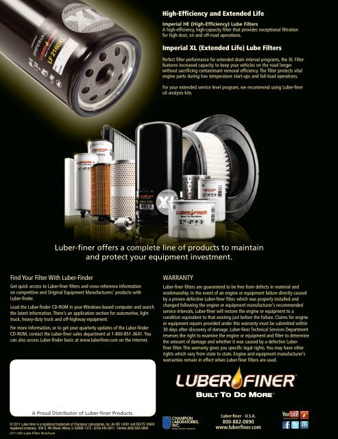 Heavy-Duty Lube Filters - Luber-finer